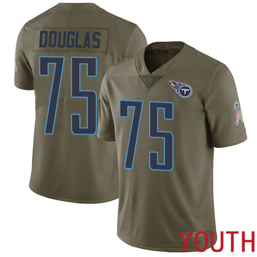 Tennessee Titans Limited Olive Youth Jamil Douglas Jersey NFL Football #75 2017 Salute to Service->women nfl jersey->Women Jersey